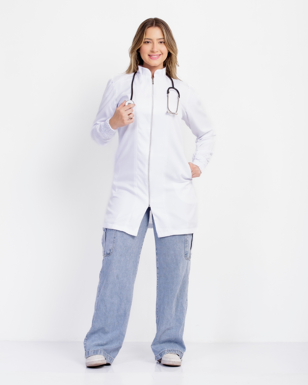 Jaleco Berlim Gabardine Branco - Imagem 5