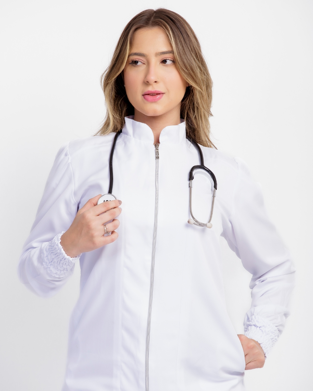 Jaleco Berlim Gabardine Branco - Imagem 7