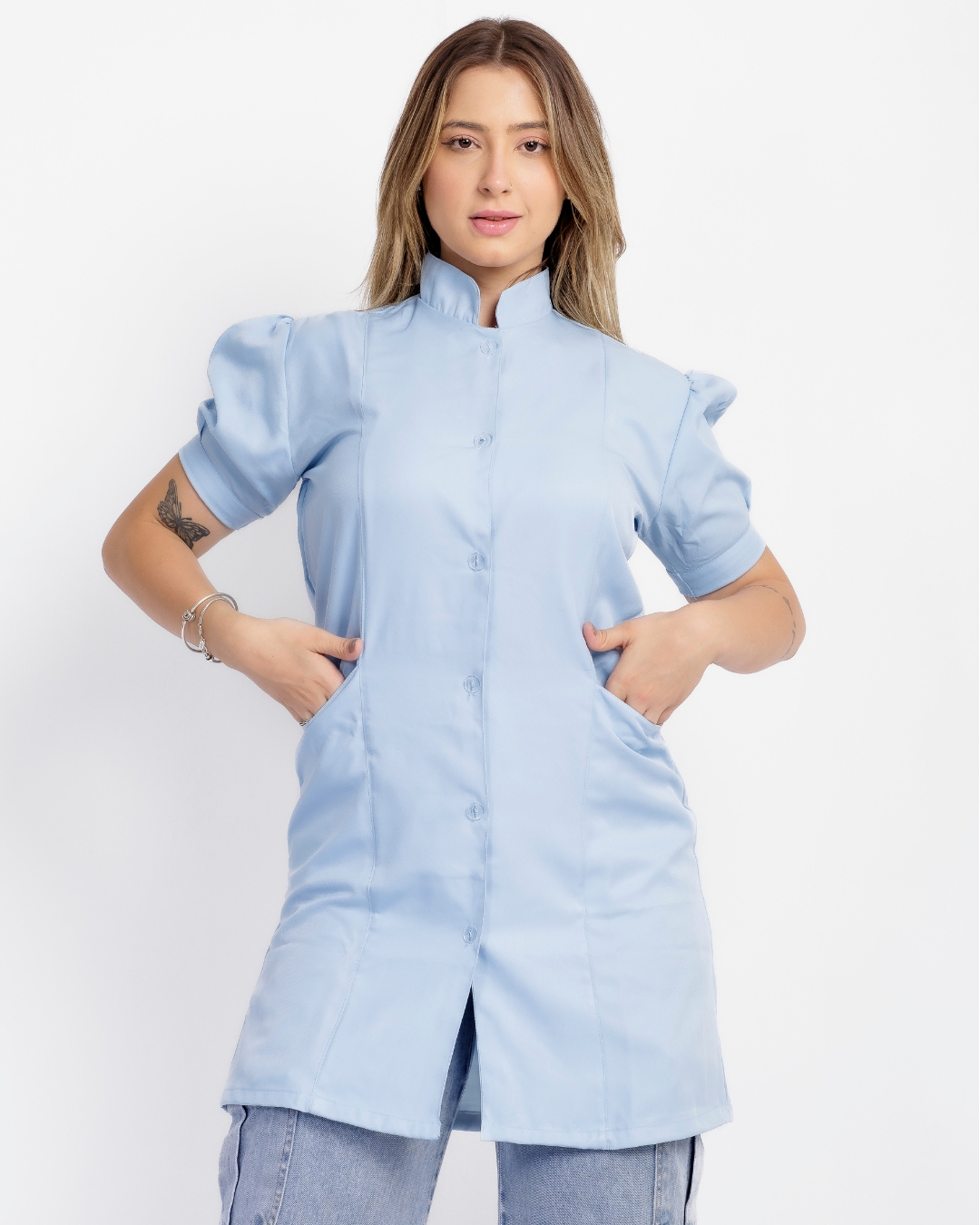 Avental Manaus Gabardine Azul Bebê - Imagem 7