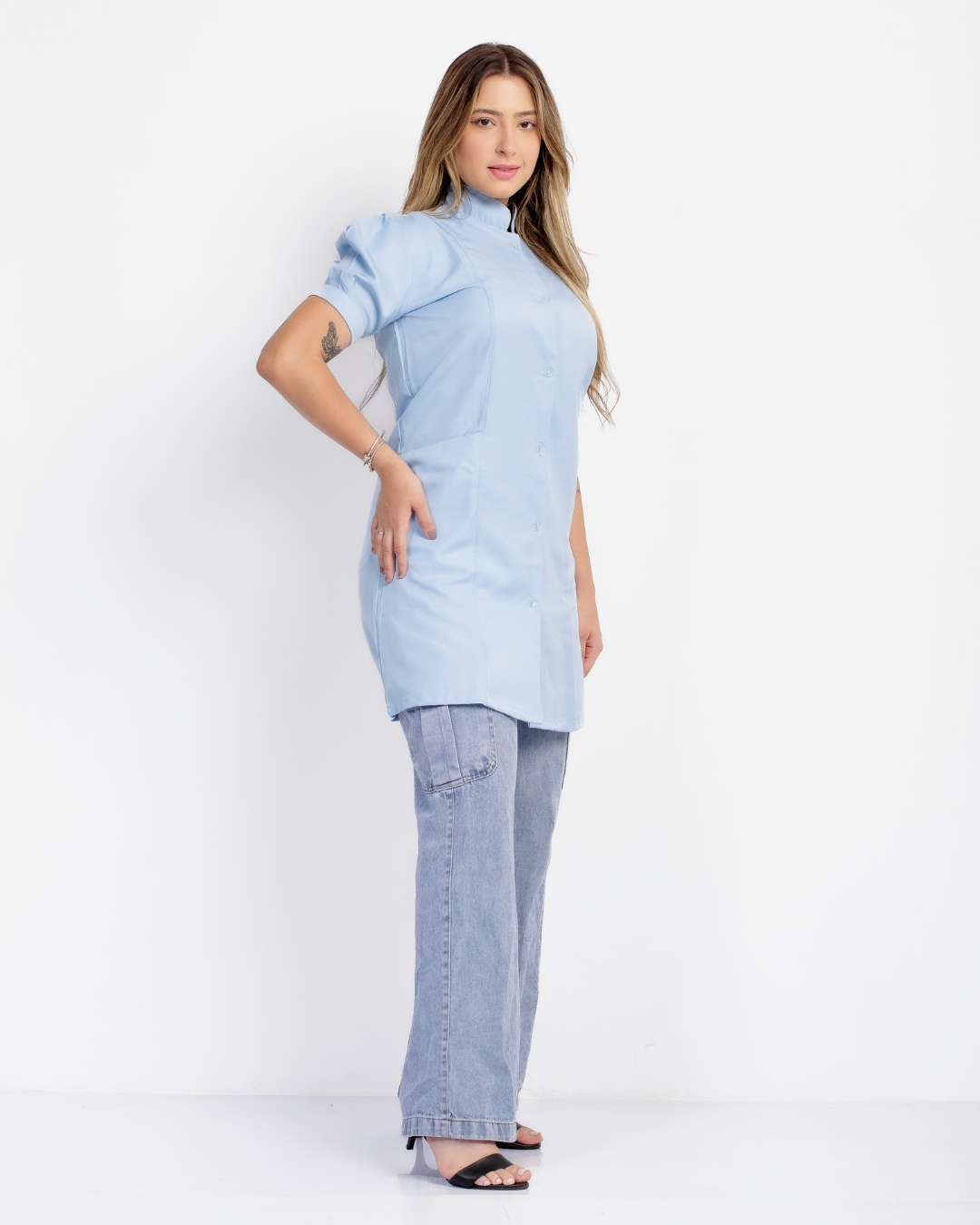 Avental Manaus Gabardine Azul Bebê - Imagem 4