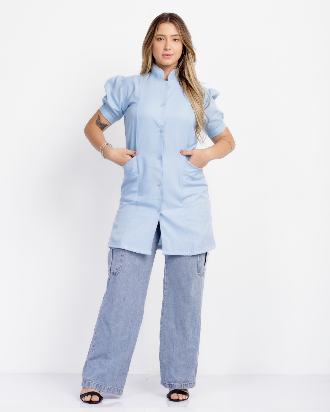 Avental Manaus Gabardine Azul Bebê - Imagem 3