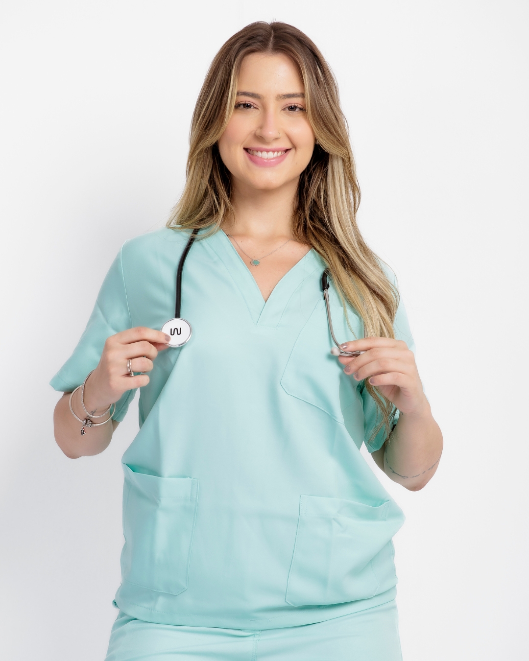 Scrub Celina Gabardine Verde Água