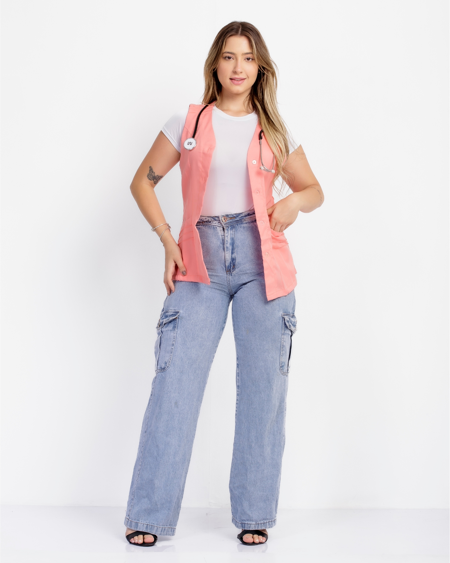 Bata Básica Grécia Oxford Salmão - Imagem 3