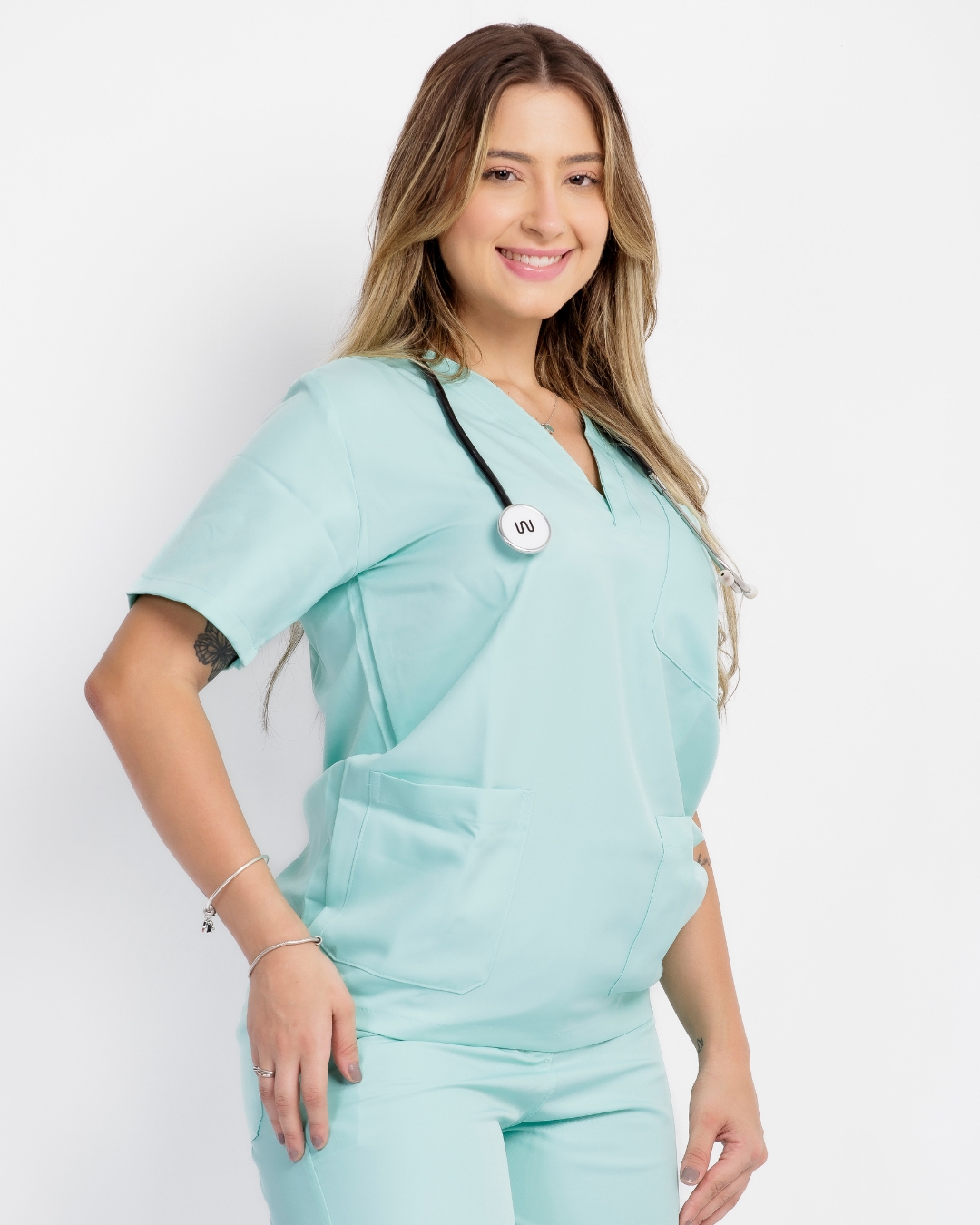 Scrub Celina Gabardine Verde Água - Imagem 2