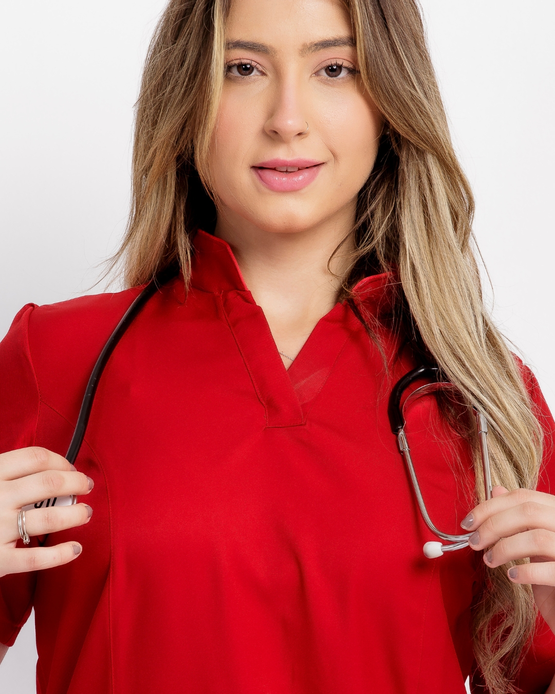 Pijama Cirúrgico Celina Gabardine Vermelho - Imagem 7