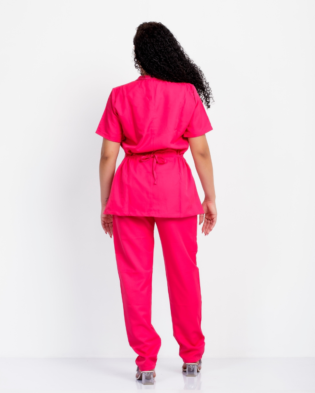 Pijama Cirúrgico Celina Gabardine Rosa Pink - Imagem 5